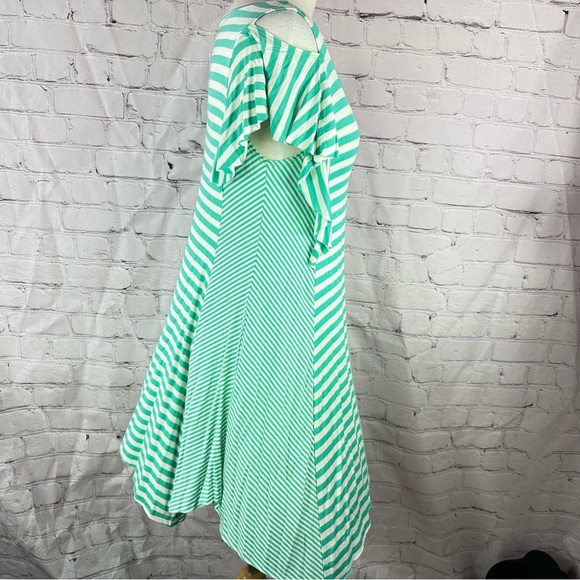 NWT Umgee boutique mint blue contrast stripes casual dress spring easter - Picture 6 of 12